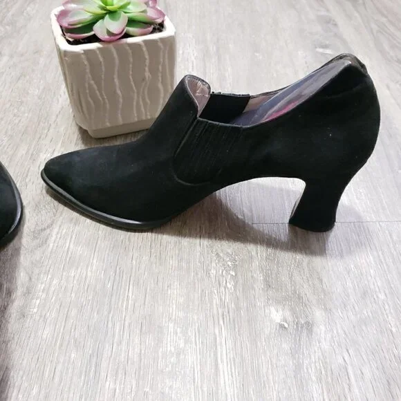 Ingledews * Vintage Black Suede Ankle Shoe Sz 7.5 - Picture 6 of 12